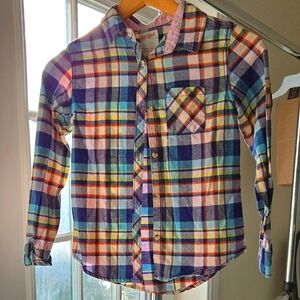 Kids Multicolor Plaid Button Down Shirt